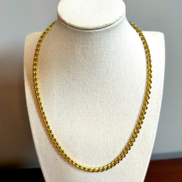Madewell Gold Chunky Curb Chain Necklace Preppy Casual Classic Jewelry - Picture 1 of 10